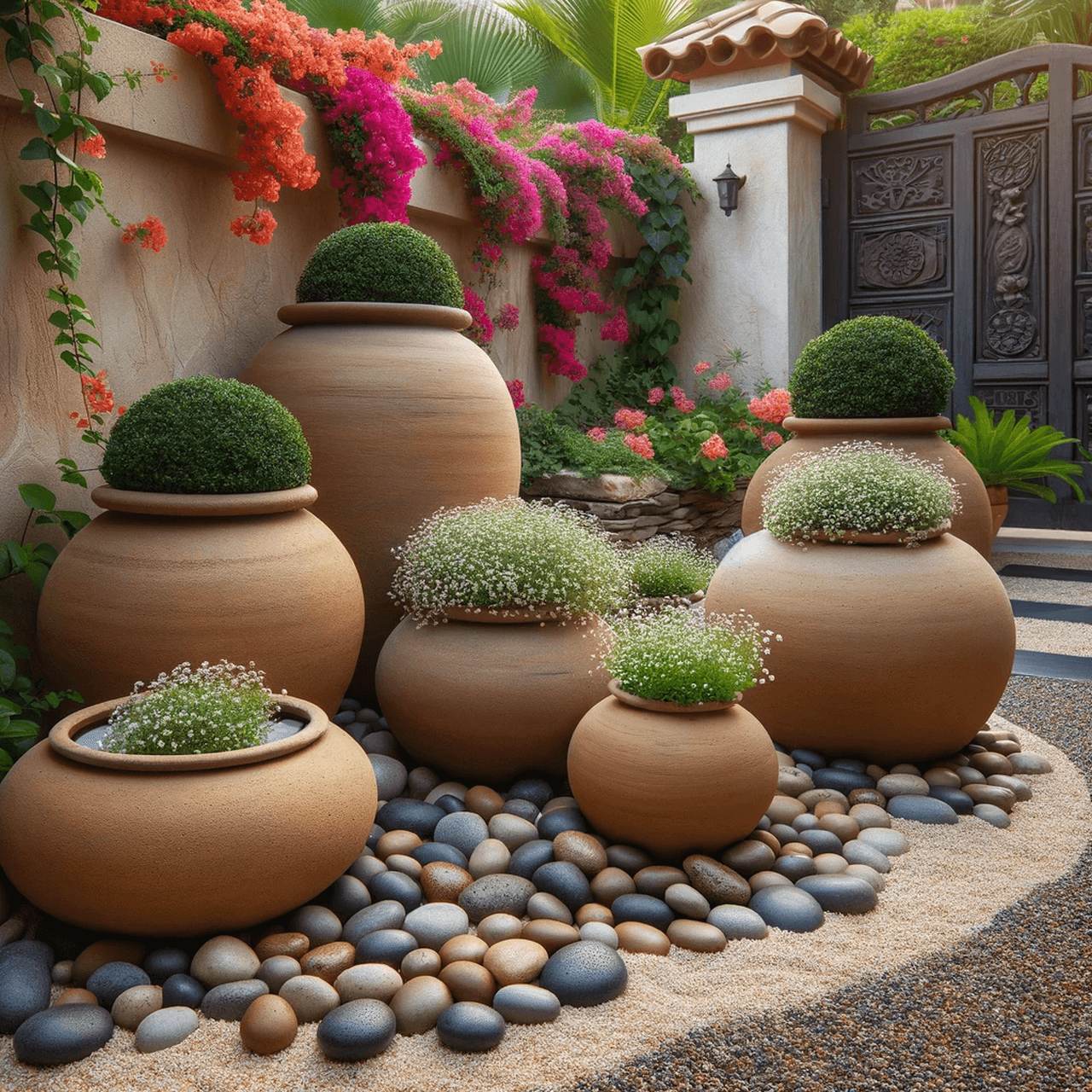 Diseño de Jardines con Rocas y Tinajas: Creando Entradas Memorables