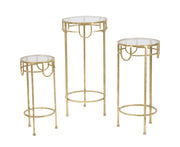 Soporte para tv dorado juego de 3 piezas cm ø 33x70
-28x60-23x50 
