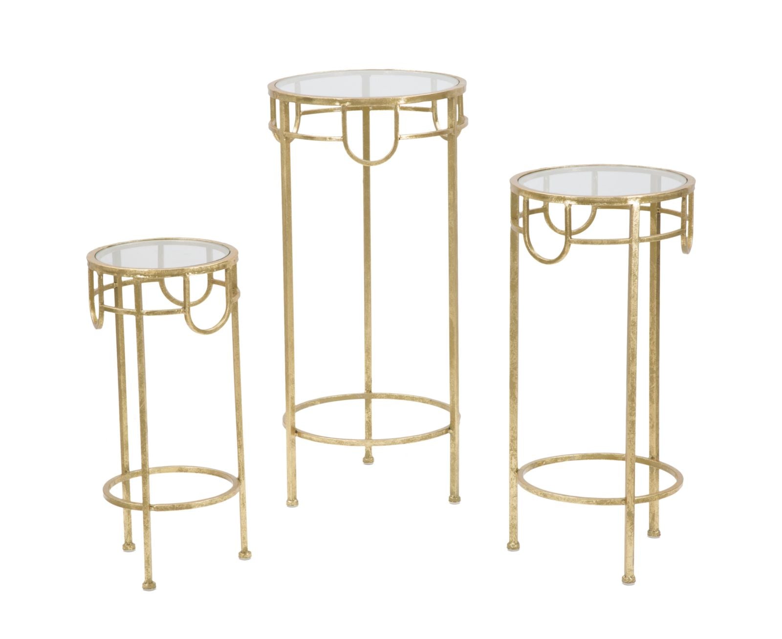 Soporte para tv dorado juego de 3 piezas cm ø 33x70
-28x60-23x50 
