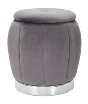 Puff/almacenamiento paris grigio/plata cm ø 43x43