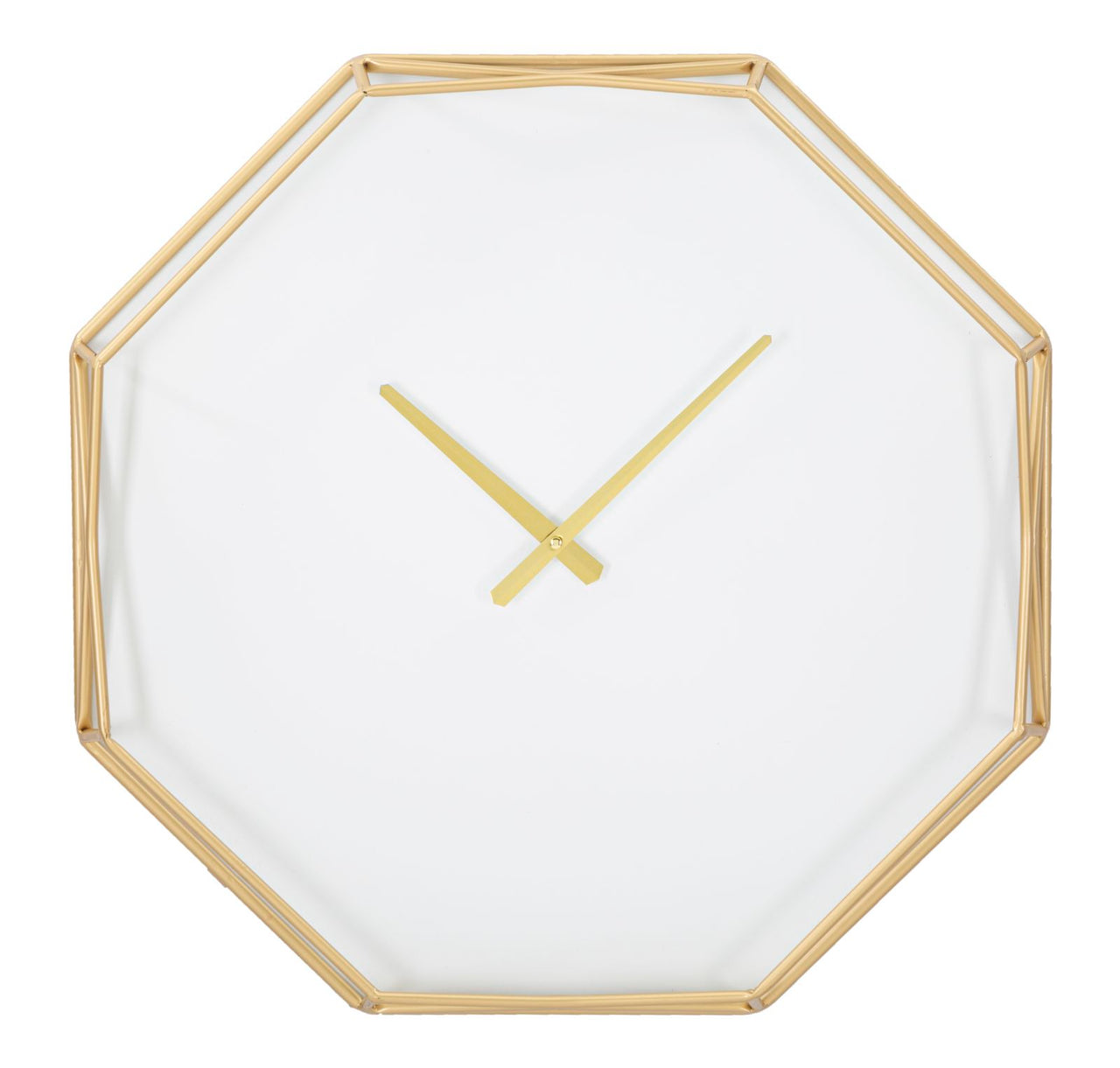 Reloj de pared octogonal dorado cm 56x6,5x56