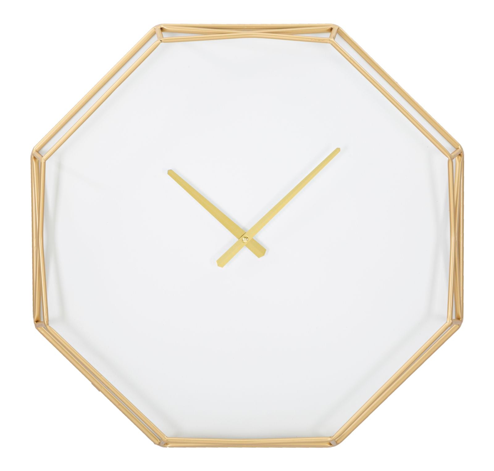 Reloj de pared octogonal dorado cm 56x6,5x56