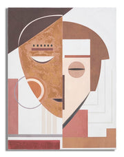 Cuadro mural hecho a mano rostro étnico cm 60x2,7x80