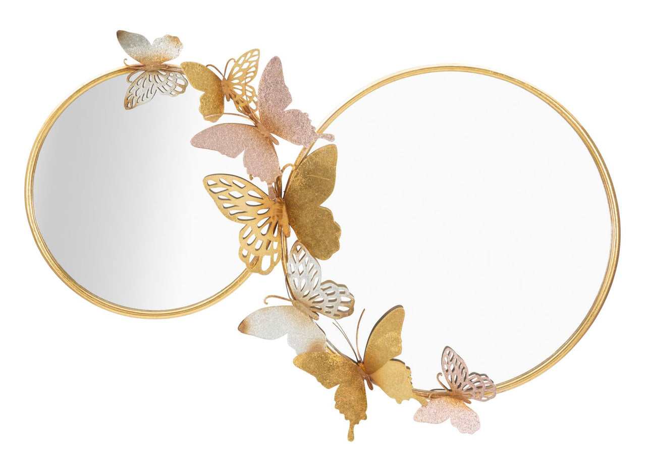 Espejo de pared doble farfalle rosa cm 81x3x52,5