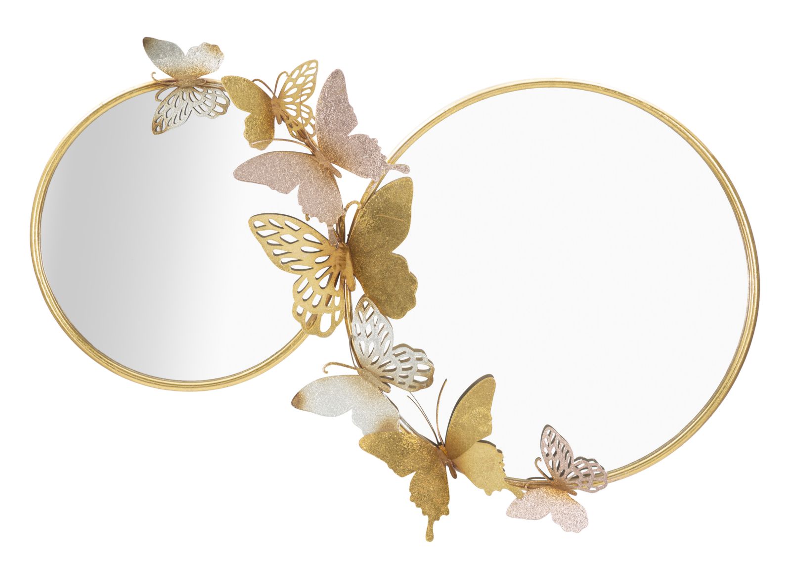 Espejo de pared doble farfalle rosa cm 81x3x52,5