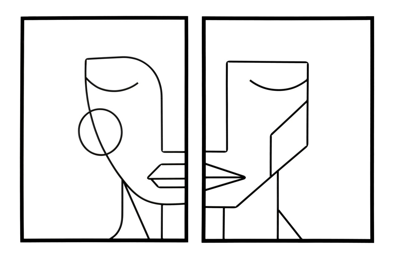 Panel de pared de hierro tribal simplemente set 2 piezas cm 60x1x80
