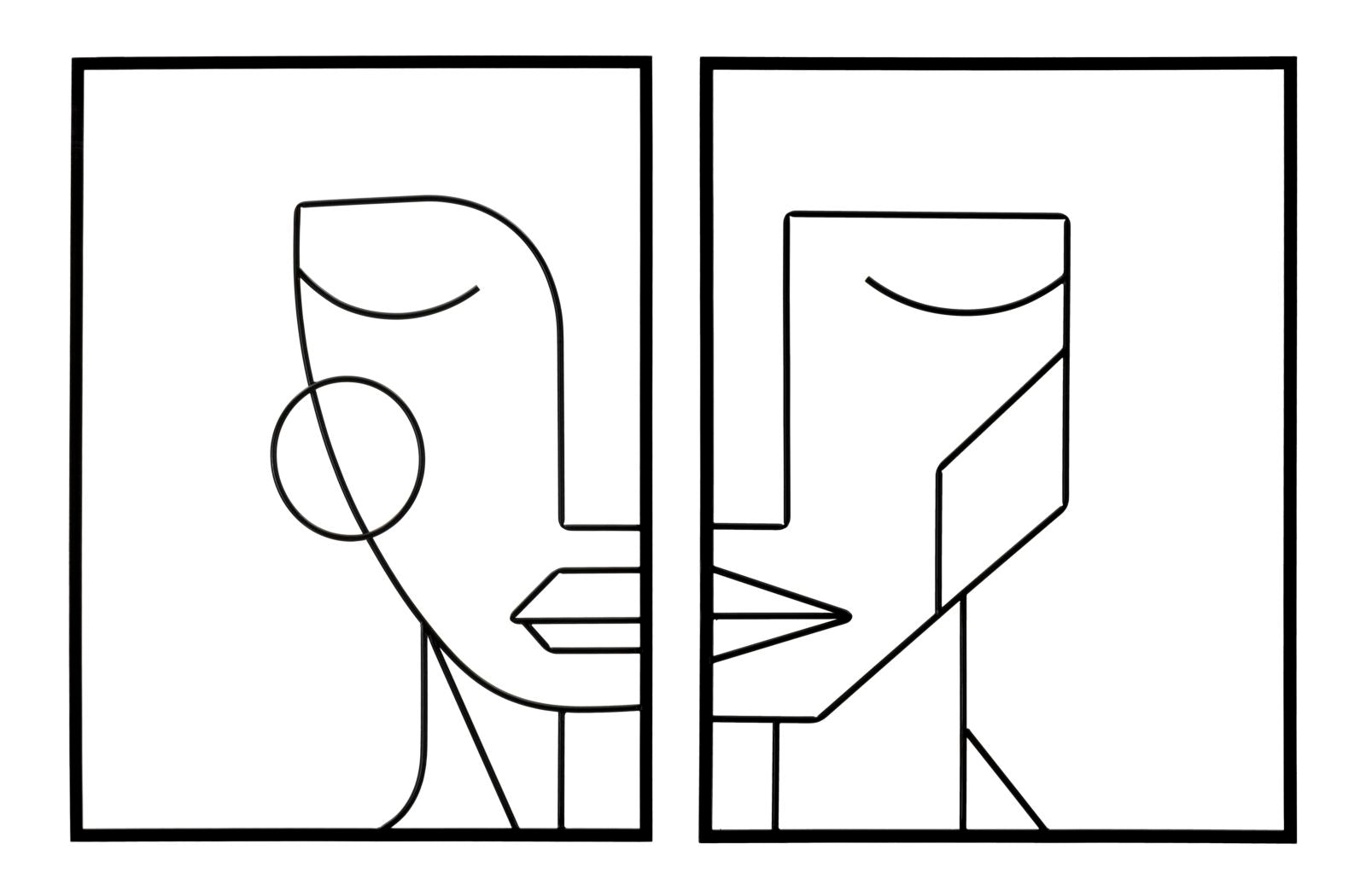 Panel de pared de hierro tribal simplemente set 2 piezas cm 60x1x80
