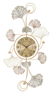 Decoración de pared leavy con reloj cm 52,5x3,5x102