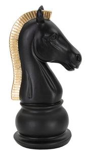 Caballo negro y dorado cm 10,5x8,5x19 Vetonek