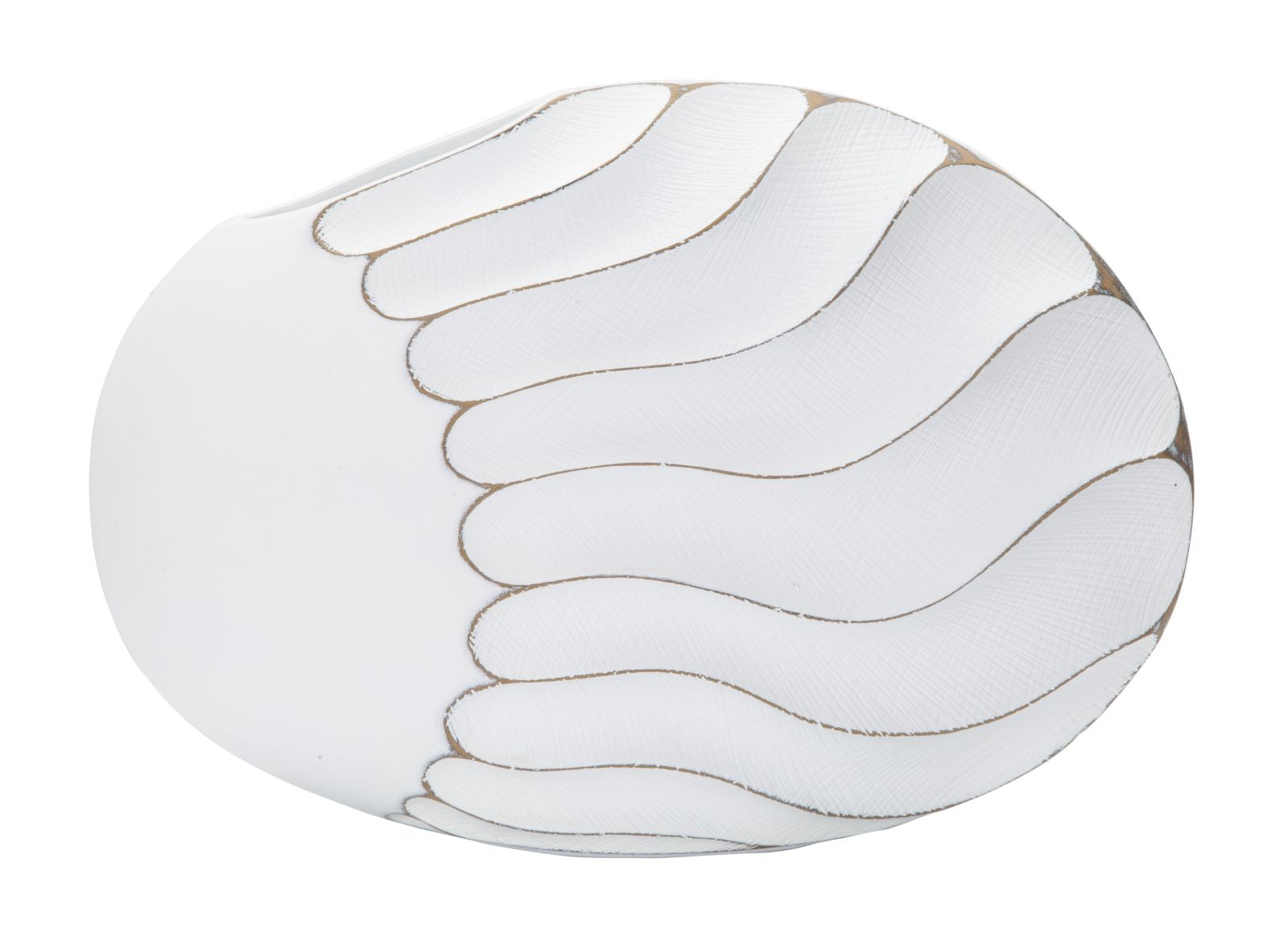 Jarrón poliresina líneas cm 41x12x27