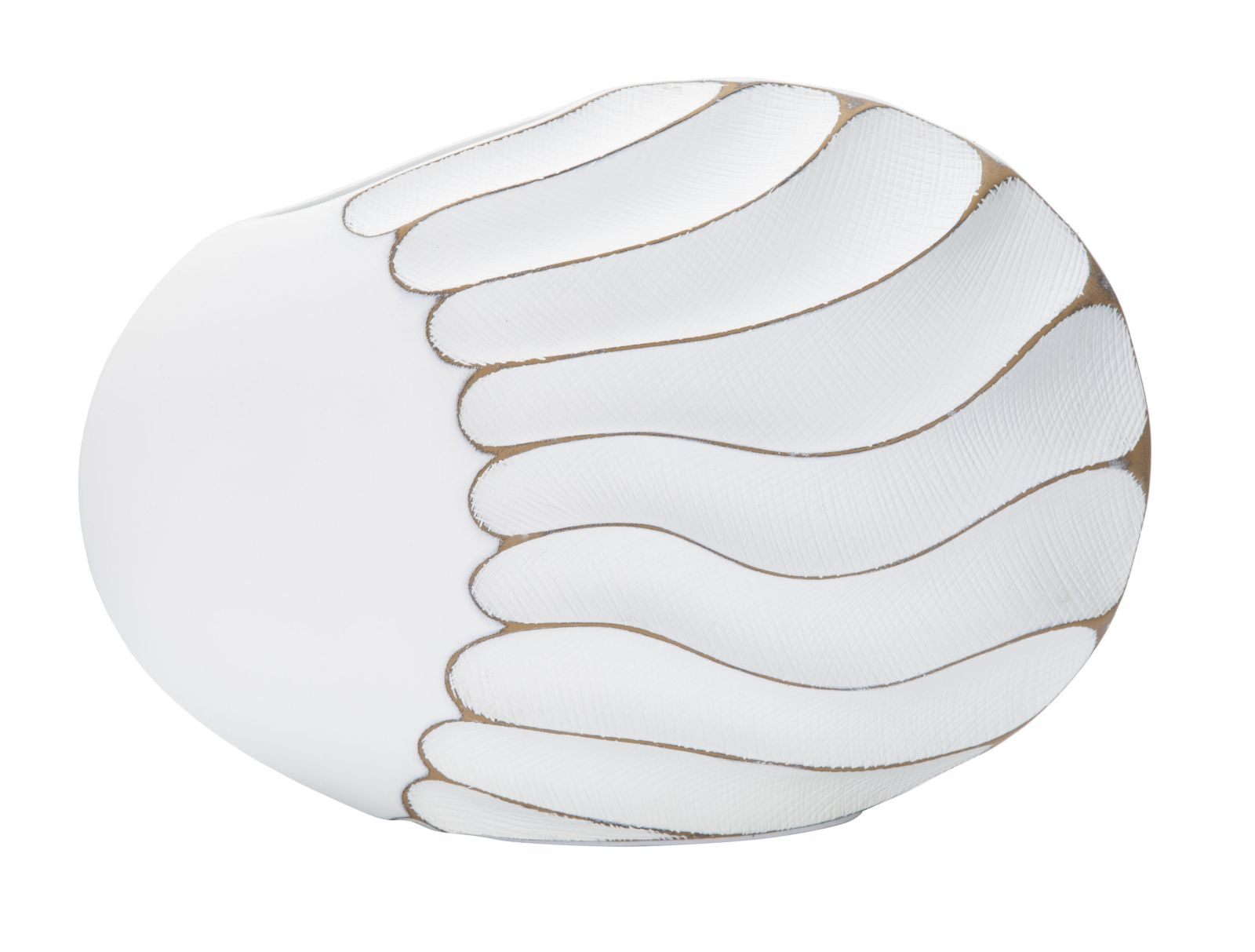 Jarrón poliresina líneas cm 34x11,5x24,5