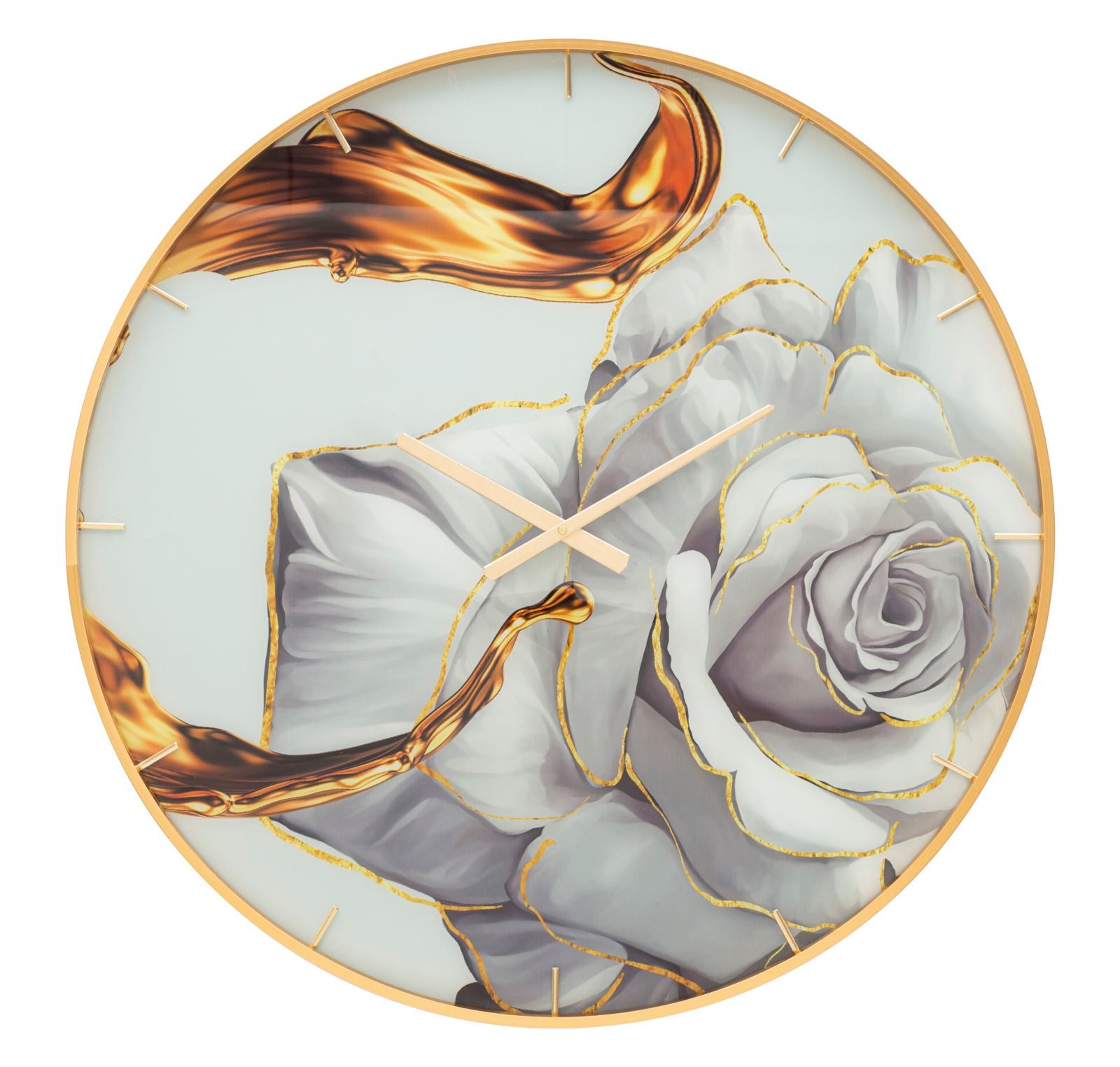Reloj de pared rosa de cristal cm ø 80x5
