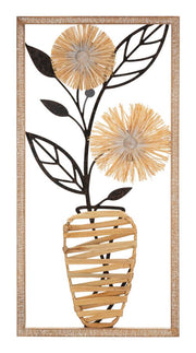 Panel de pared hierro/madera vaso cm 40x3,5x80      