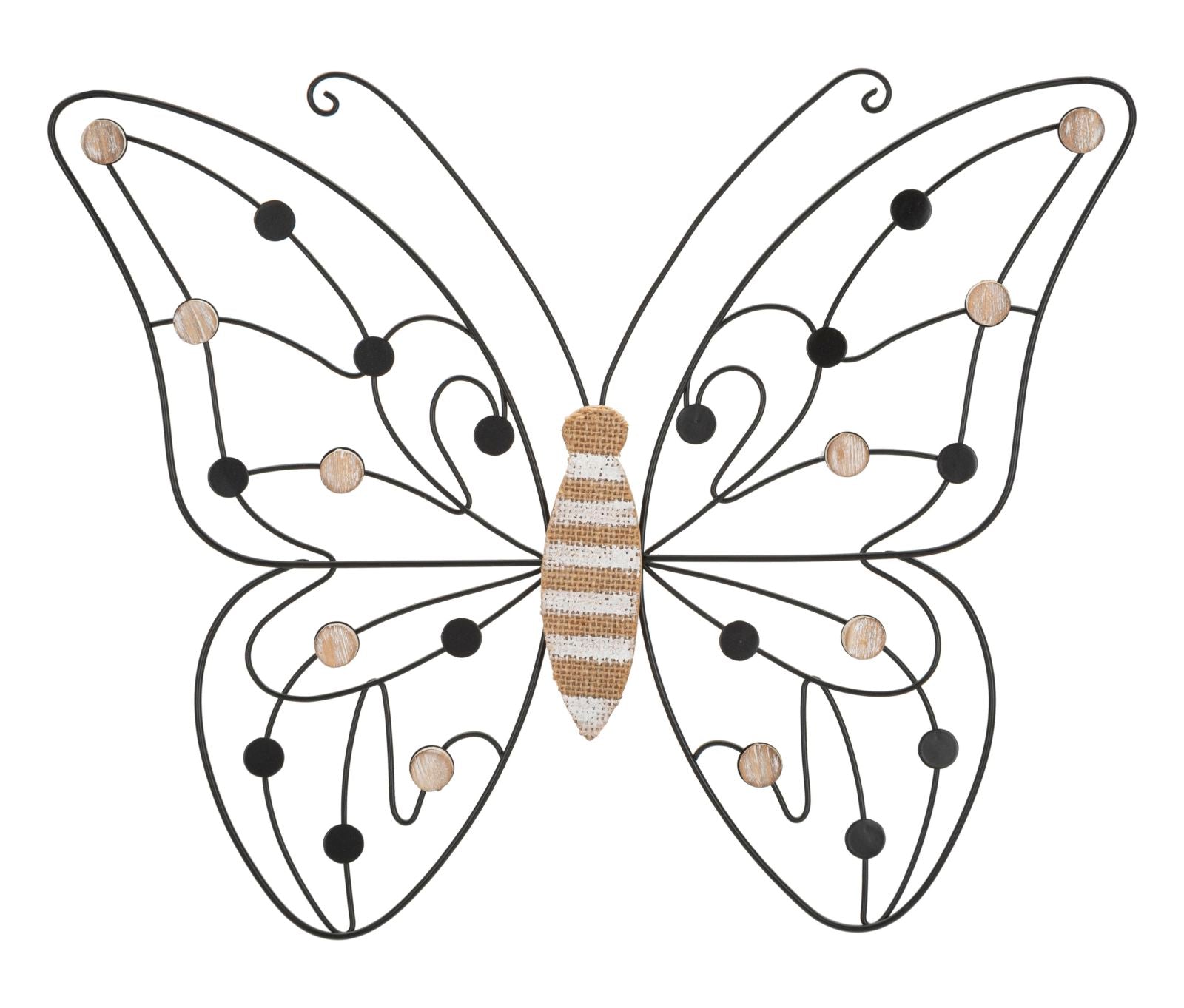 Panel de pared hierro/madera mariposa cm 39,5x1,5x33,5 min 2