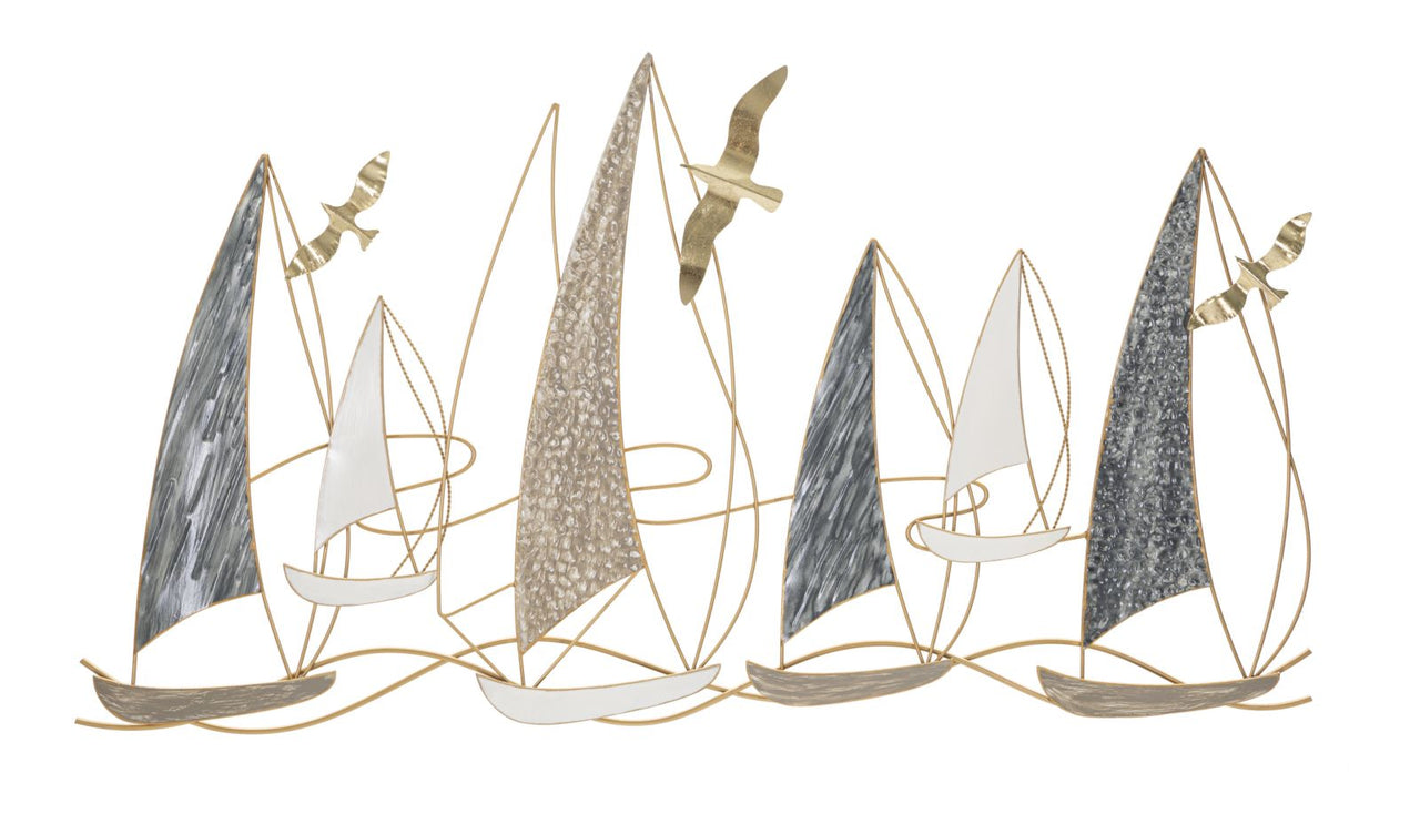 Panel de pared de hierro luz barco cm 123,8x5,1x69,9