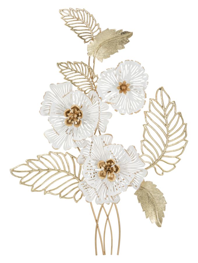 Panel de pared de hierro blanco cm 54x6,4x73,7