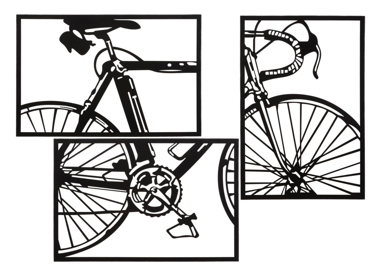 Panel de pared bicicleta set 3 piezas cm 40x1,3x60 (tamaño pieza única)