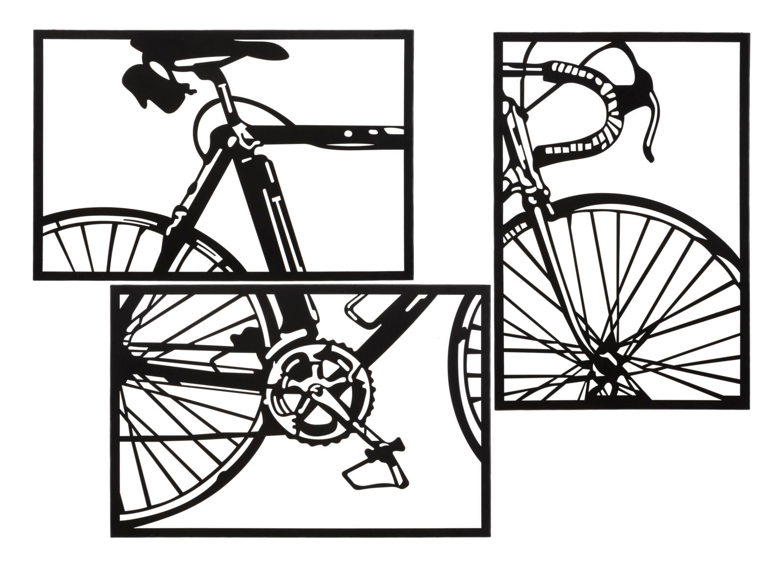 Panel de pared bicicleta set 3 piezas cm 40x1,3x60 (tamaño pieza única)