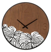Reloj de pared madera/hoja cm ø 60x2