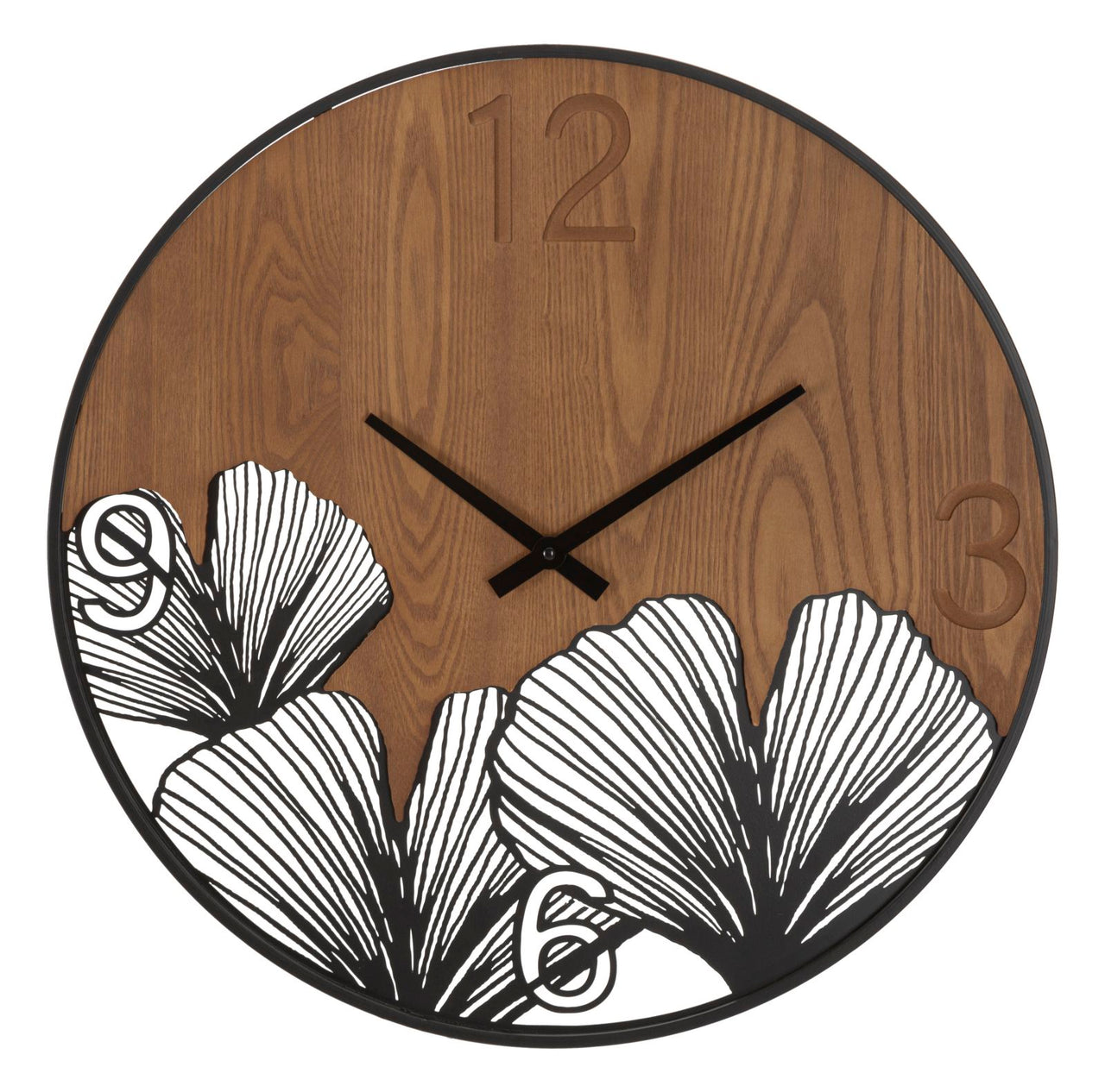 Reloj de pared super madera/hoja cm ø 60x2