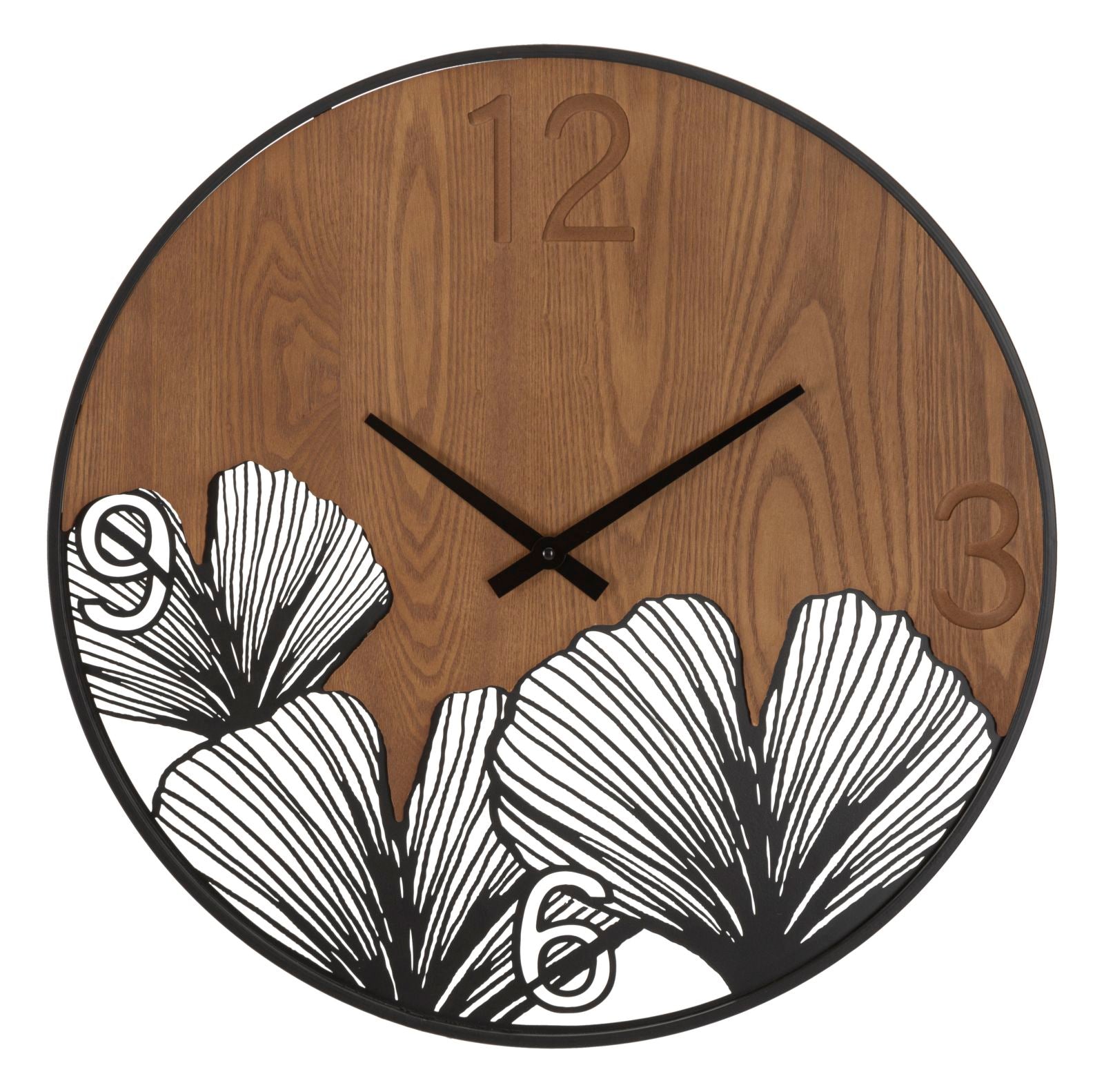 Reloj de pared super madera/hoja cm ø 60x2
