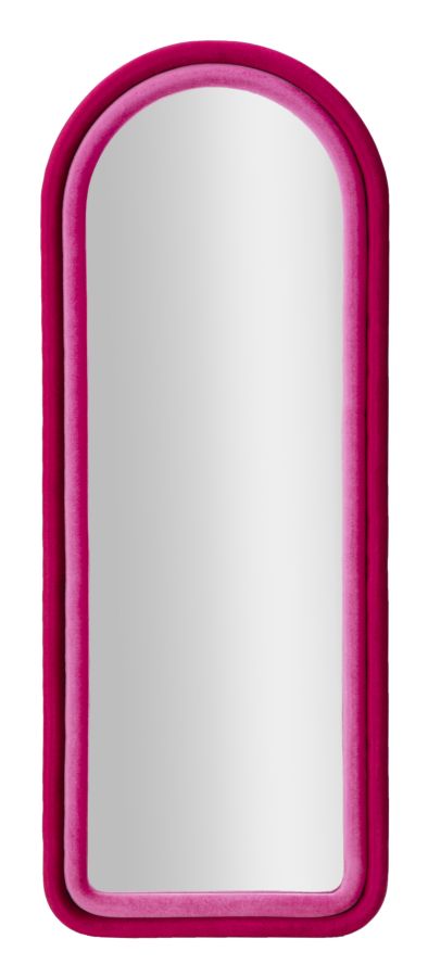 Espejo de pared cloe fuxia terciopelo cm 60x4x160