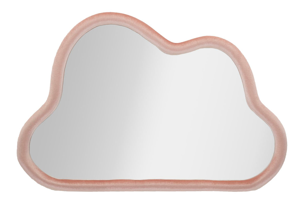 Espejo de pared nube terciopelo rosa cm 90x4x60