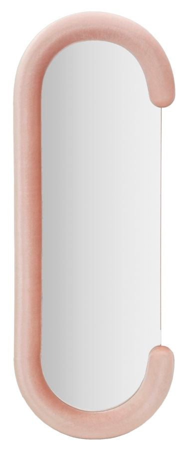 Espejo de pared chantal terciopelo rosa cm 60x7x160