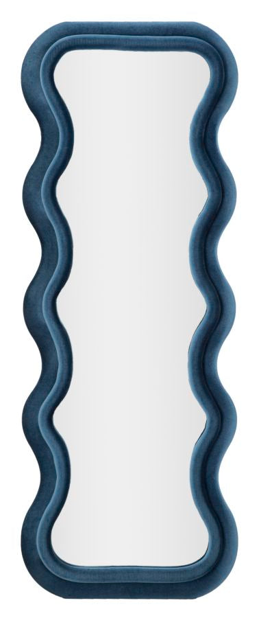 Espejo de pared emily terciopelo azul cm 60x6x160