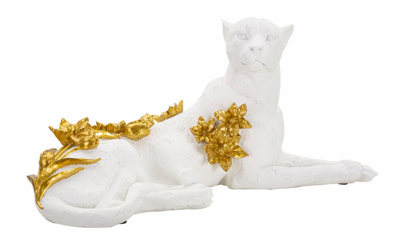 Leopardo blanco/oro cm 53x21,5x24