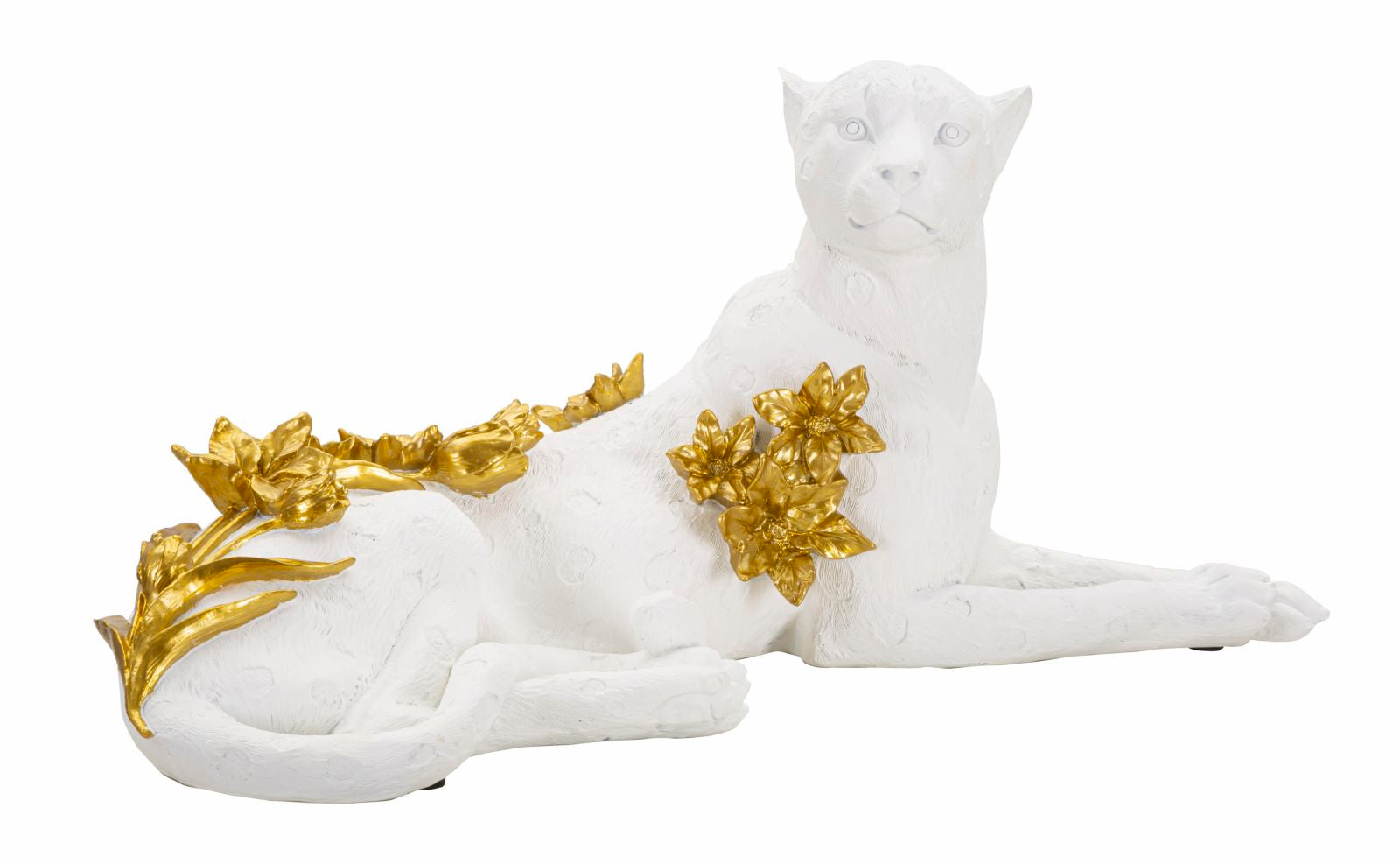 Leopardo blanco/oro cm 53x21,5x24