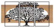 Panel de pared árbol hierro y madera set 3 piezas cm 176x2x90 (63x2x90-50x2x90)
