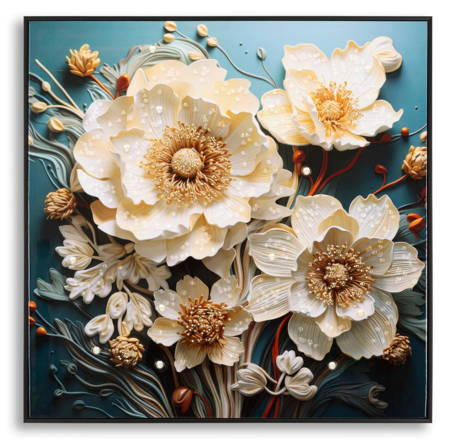 Panel de pared lacado con marco narcy -b- cm 82x4x82