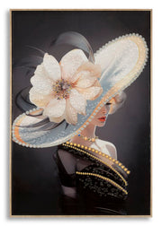 Panel de pared lacado con marco sombrero de Viena -a- cm 62x4x92