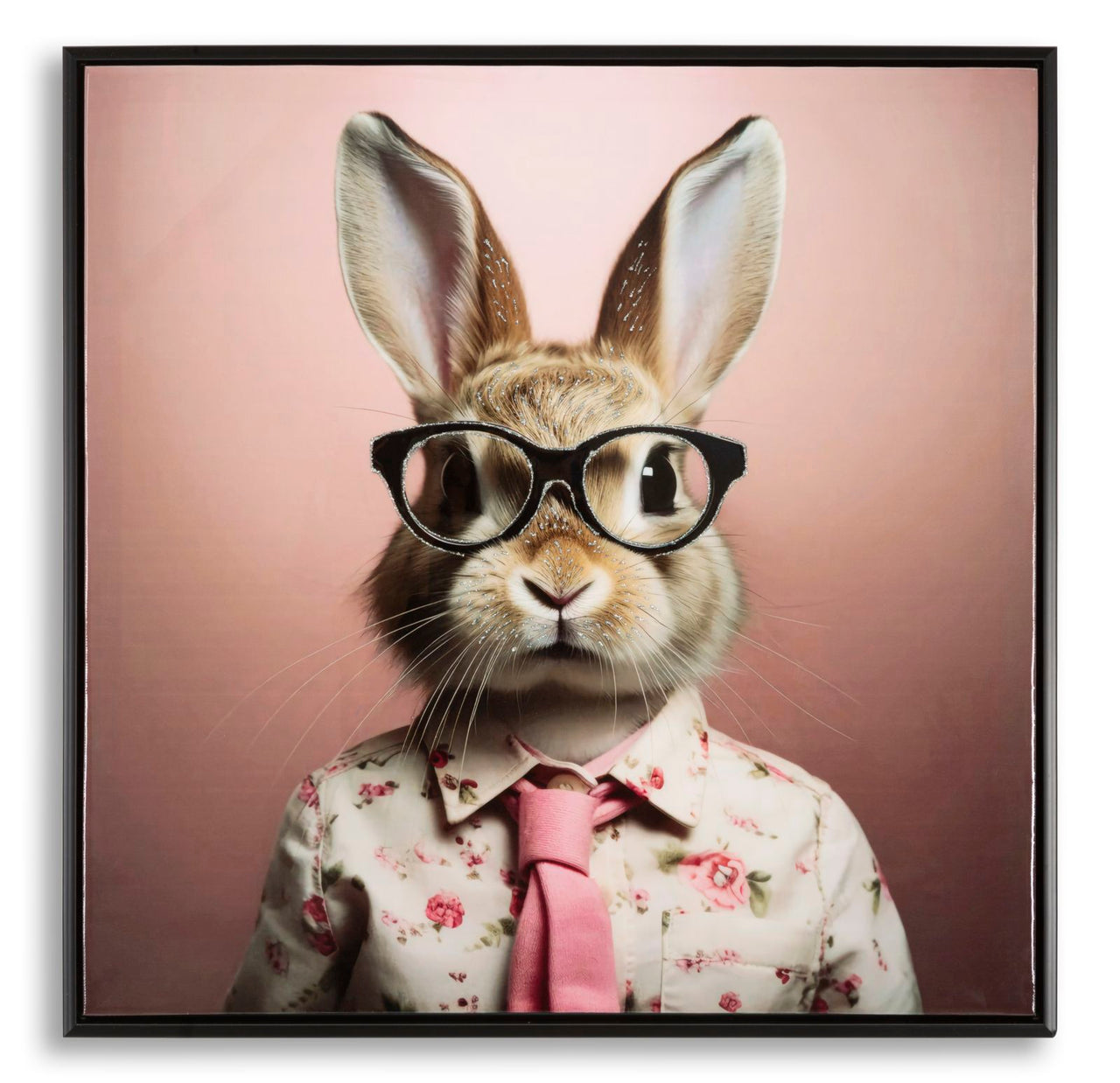 Panel de pared lacado con marco conejito c/cornisa cm 62,5x2,8x62,5