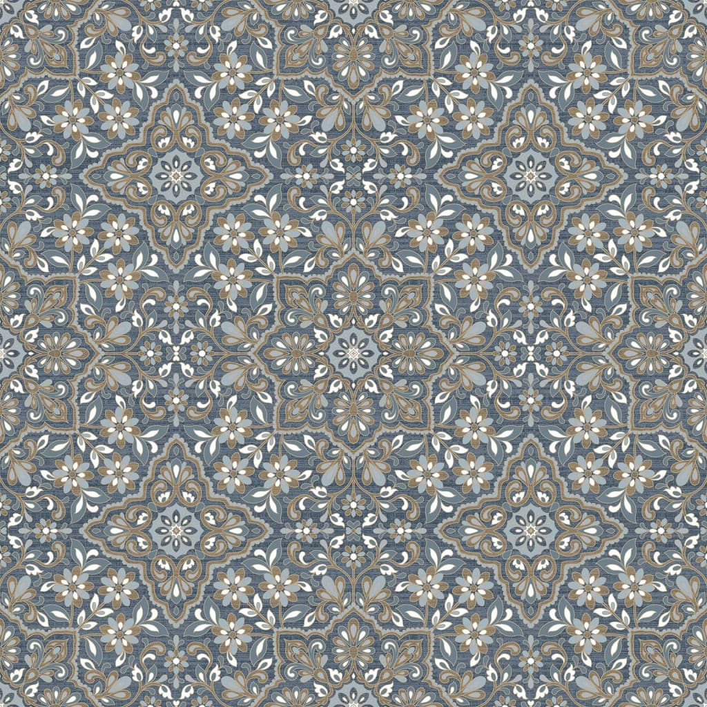 Noordwand Homestyle Wall Paper Portuguese Tiles Brown and Blue