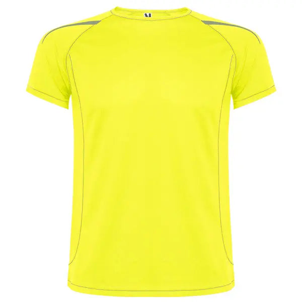 Camiseta técnica en tejido punto liso, de manga corta ranglán, con costuras en contraste en bocamangas, bajo, cuello y laterales Vetonek Vetonek