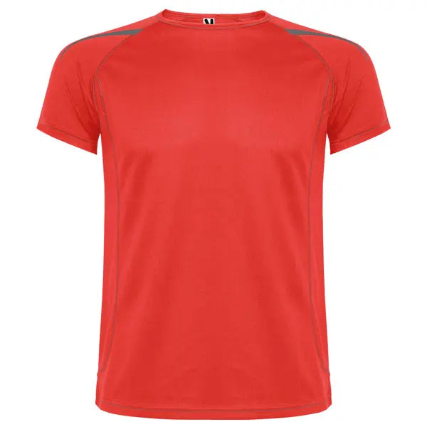 Camiseta técnica en tejido punto liso, de manga corta ranglán, con costuras en contraste en bocamangas, bajo, cuello y laterales Vetonek Vetonek