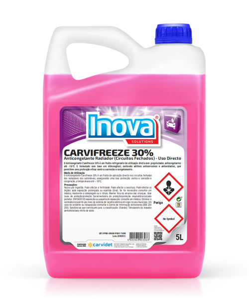 Anticongelante de radiador CARVIFREEZE 30 % Carvidet, listo para usar, protege hasta -16 °C - Vetonek