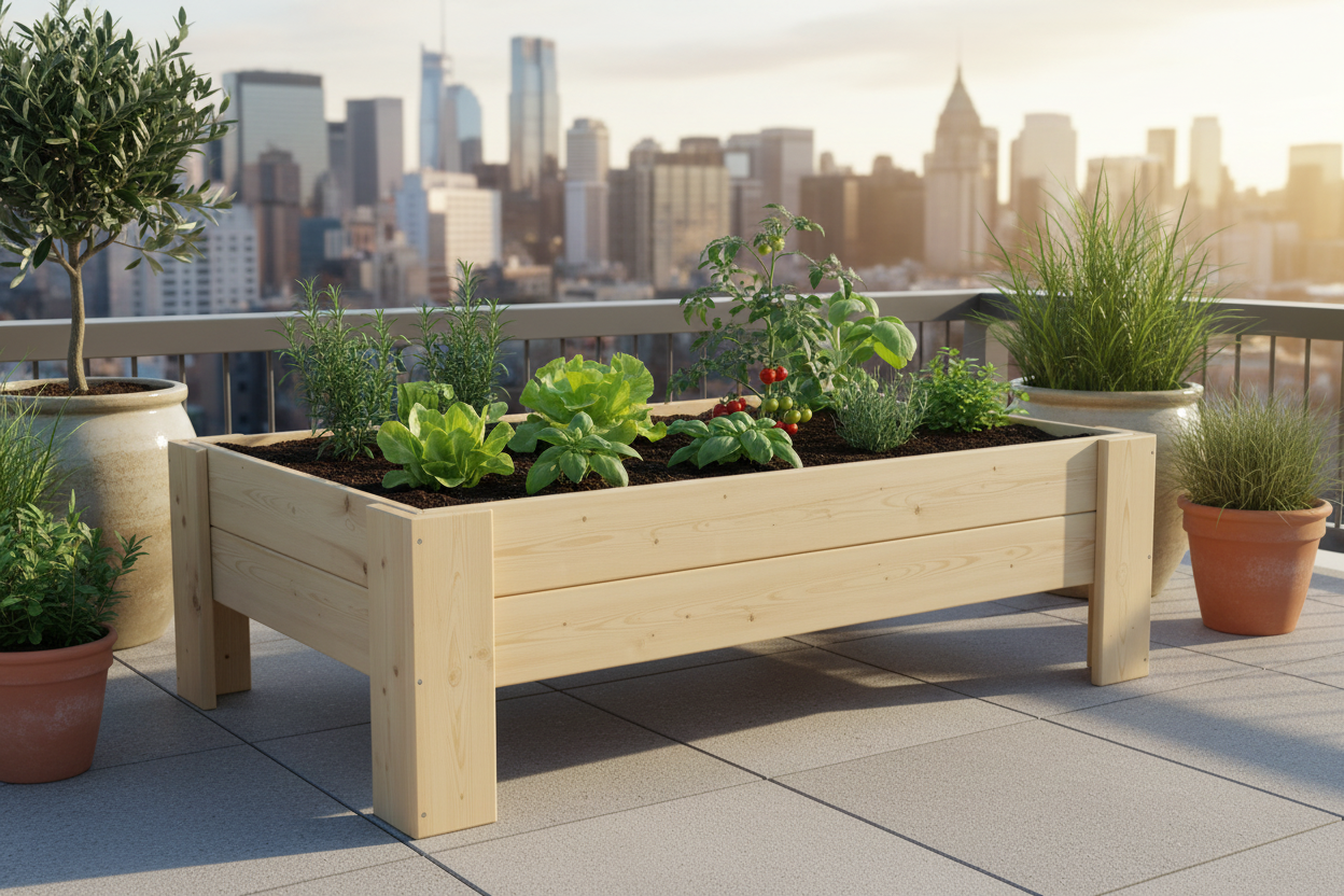 Mesa de cultivo 120x80cm. 160L Huerto urbano en tu casa - Vetonek