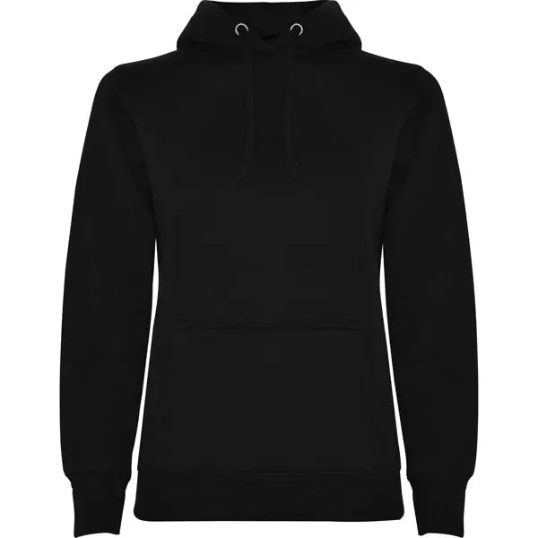 Sudadera entallada de corte femenino con capucha bicolor de doble tejido, con cordón contrastado ajustable, cubrecosturas en el cuello y bolsillo canguro Vetonek Vetonek