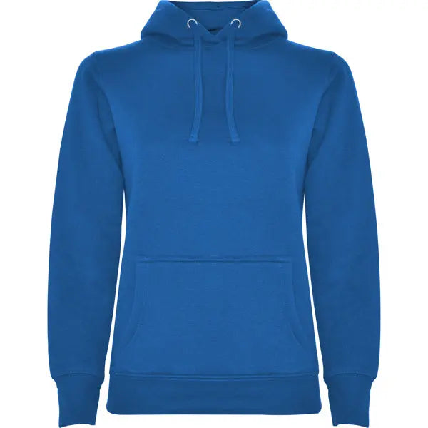 Sudadera entallada de corte femenino con capucha bicolor de doble tejido, con cordón contrastado ajustable, cubrecosturas en el cuello y bolsillo canguro Vetonek Vetonek