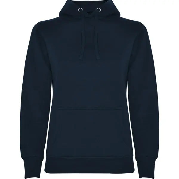 Sudadera entallada de corte femenino con capucha bicolor de doble tejido, con cordón contrastado ajustable, cubrecosturas en el cuello y bolsillo canguro Vetonek Vetonek
