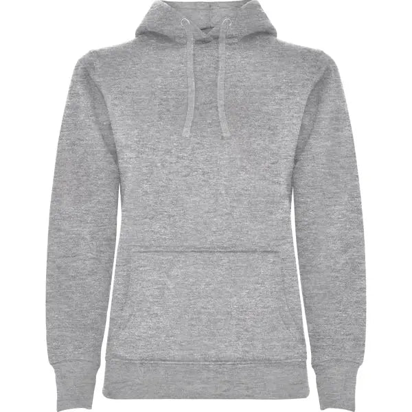 Sudadera entallada de corte femenino con capucha bicolor de doble tejido, con cordón contrastado ajustable, cubrecosturas en el cuello y bolsillo canguro Vetonek Vetonek