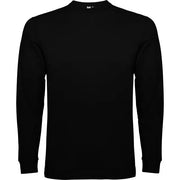 Camiseta de manga larga, costuras laterales, con cuello redondo de 4 capas y puños canalé 1x1 Vetonek Vetonek