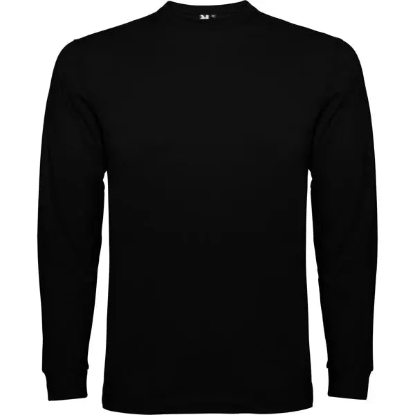 Camiseta de manga larga, costuras laterales, con cuello redondo de 4 capas y puños canalé 1x1 Vetonek Vetonek