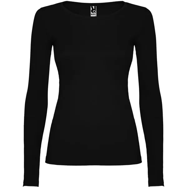 Camiseta semientallada, de manga larga y cuello acabado con ribete fino Vetonek Vetonek