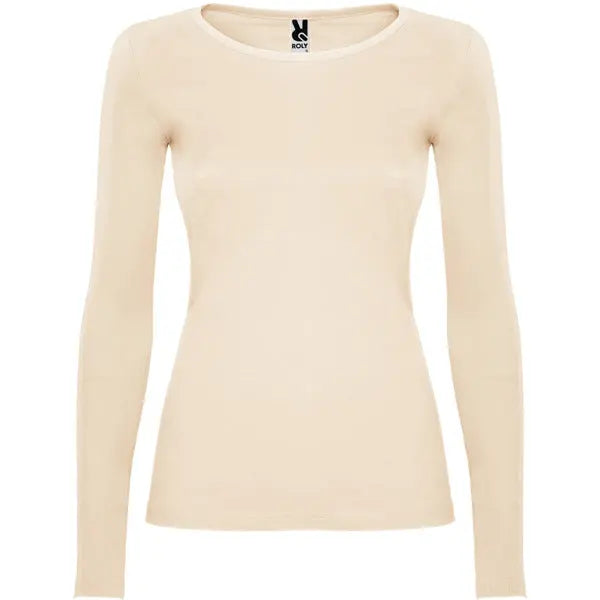 Camiseta semientallada, de manga larga y cuello acabado con ribete fino Vetonek Vetonek