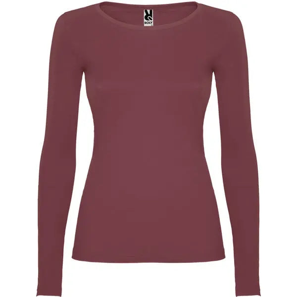 Camiseta semientallada, de manga larga y cuello acabado con ribete fino Vetonek Vetonek