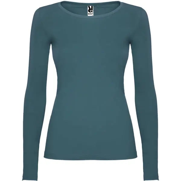 Camiseta semientallada, de manga larga y cuello acabado con ribete fino Vetonek Vetonek